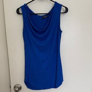 Sarin Matthews Royal Blue Drape Neck Tank Top